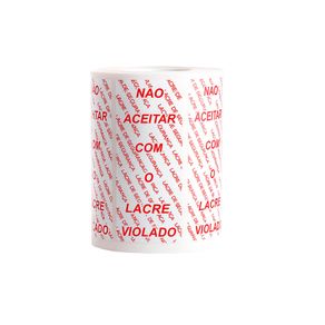 Etiqueta Lacre de Segurança "Não Aceite se Violado" 100x35mm - Rolo com 500