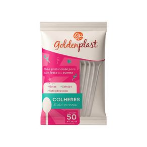 Colher de Sobremesa Descartável Branca - Pacote com 50