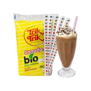 Canudo Biodegradável para Milkshake - Pacote com 250